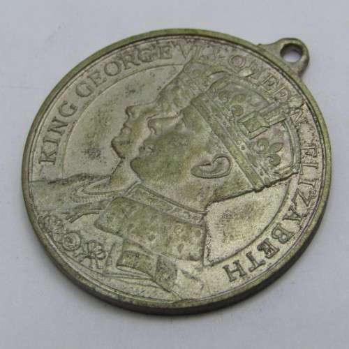1937 George 6 long may they reign medallion - scarce type