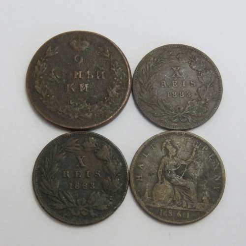 Lot of 4 coins over 100 years - Some over 200 years