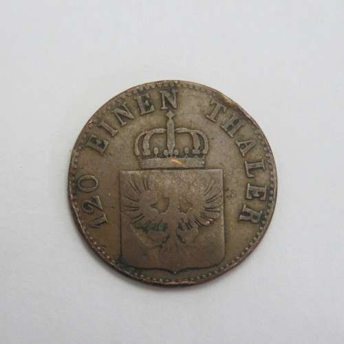 1856 Prussia Sheide Munze 3 Pfenninge