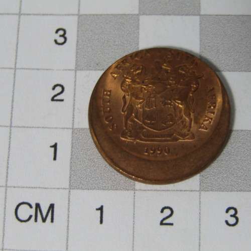 1990 South Africa Error coin misstruck - 5 cent