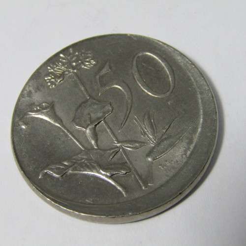 1990 South Africa Error coin misstruck - 50 cent