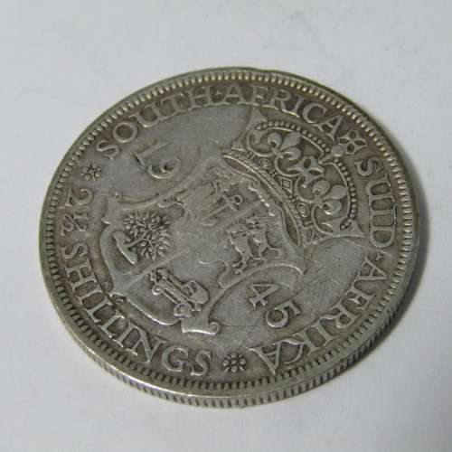 1945 South Africa Scarce half crown - VF