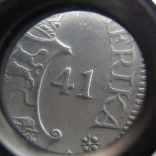 1941 South Africa half crown EF+ - double struck - clearly visible at bottom of date
