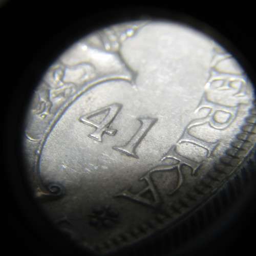 1941 South Africa half crown EF+ - double struck - clearly visible at bottom of date