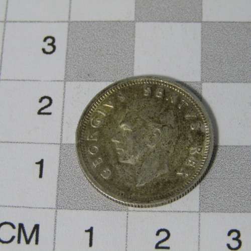 1950 South Africa Silver AU sixpence with cracked die marks near date