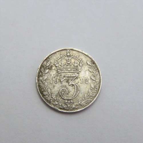 1912 Great Britain Three pence XF+