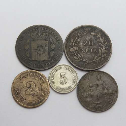 Lot of 5 world coins - Each one over 100 years old