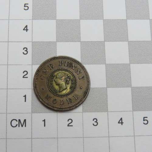 1844 Great Britain model one penny - Scarce nose to R variant - XF