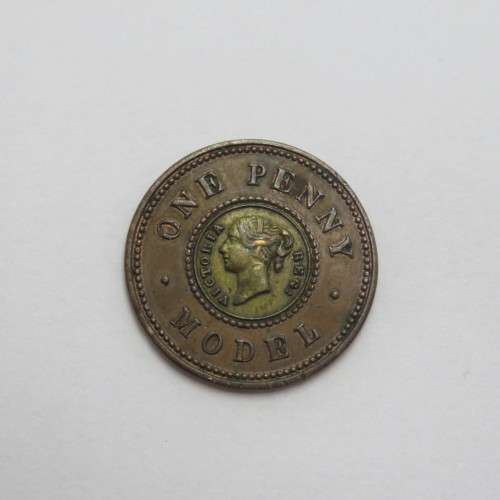 1844 Great Britain model one penny - Scarce nose to R variant - XF