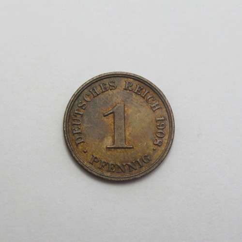 1908 j Germany Deutsches Reich 1 Pfennig - UNCirculated
