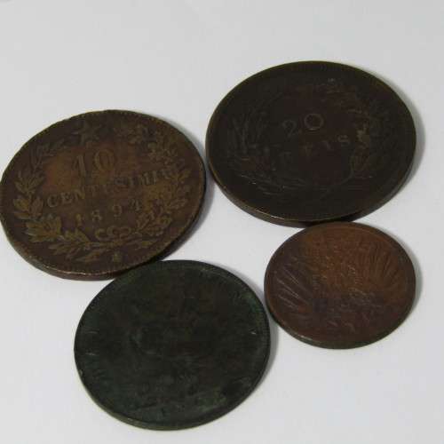 Lot of 4 antique coins each one over 100 years old