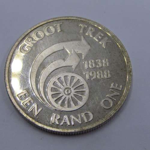 1988 South Africa Groot Trek proof Silver rand in blue box