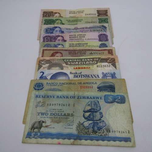 Lot of 8 old Africa banknotes