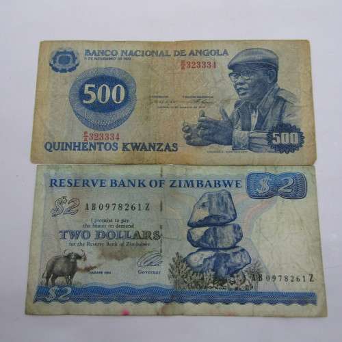 Lot of 8 old Africa banknotes