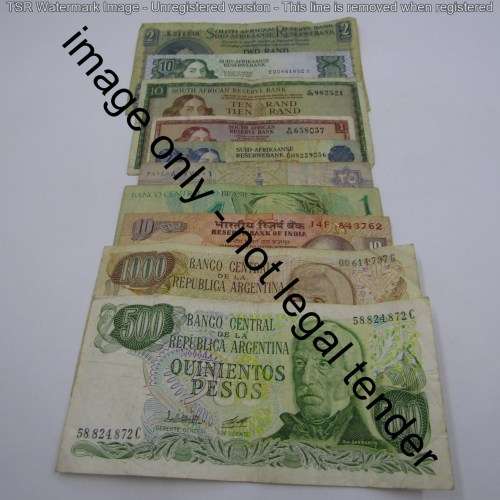 Lot of 10 old world banknotes