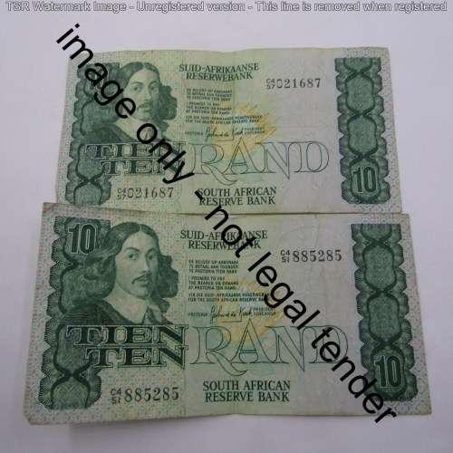Lot of GPC de Kock R10 banknotes - used bit still good - First and 2nd issue notes