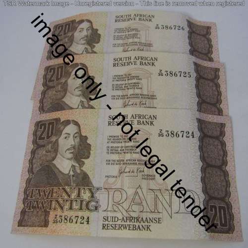 GPC de Kock R20 Z35 replacement notes in sequence - lot of 8 notes