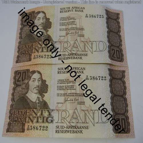 GPC de Kock R20 Z35 replacement notes in sequence - lot of 8 notes