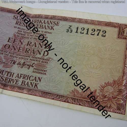 South Africa 1975 TW de Jongh R1 note - replacement Z33