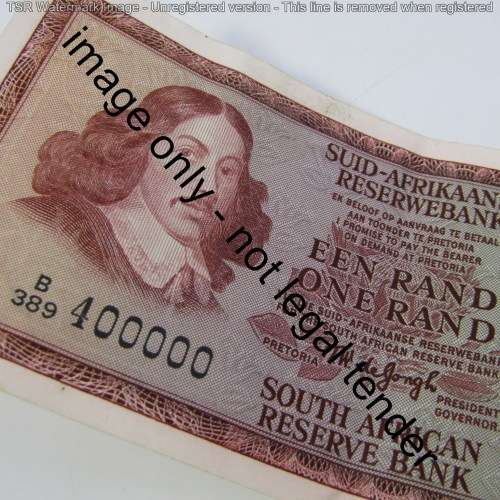 South Africa TW de Jongh 1975 issue One Rand AU - special number 400000