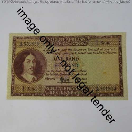 South Africa 1961 MH de Kock One Rand AU ( slight middle dent)