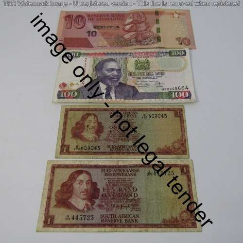 Lot of 10 old banknotes - most from Africa