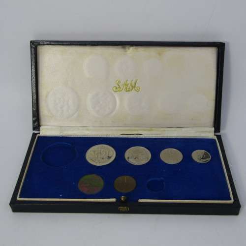 South Africa Lot of 6 proof coins from 1973 in red box - 1 cent to 50 cent - scarce 20 cent