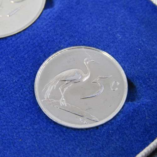 South Africa Lot of 6 proof coins from 1973 in red box - 1 cent to 50 cent - scarce 20 cent