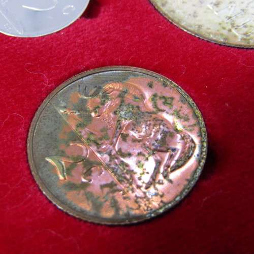 1968 South Africa proof set with English R1 in red box - no gold