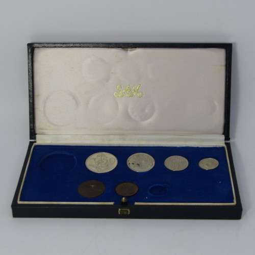 1975 South Africa proof coins in blue box - 1 cent to 50 cent