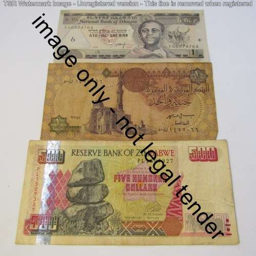 Lot of 10 Africa banknotes