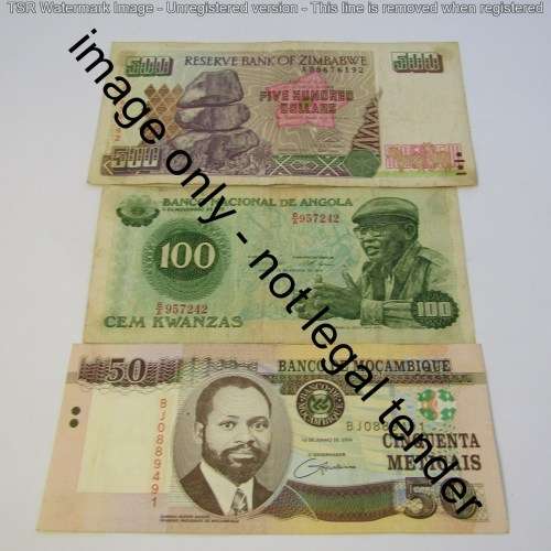 Lot of 10 Africa banknotes