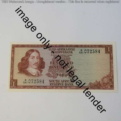 TW de Jongh 3rd issue lot of 5 uncirculated R1 notes with consecutive numbers - 1975