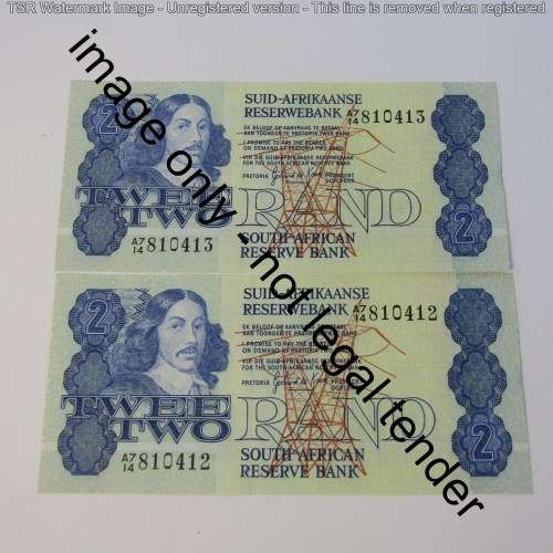 GPC de Kock 3 - lot of 8 x R2 notes 1981 - uncirculated - this set is scarce