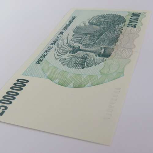 Zimbabwe $25000000 Bearer cheque 2 April 2008 uncirculated ZW 91