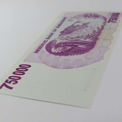 Zimbabwe Bearer cheque 31 Dec 2007 $750000 - Uncirculated ZW 86