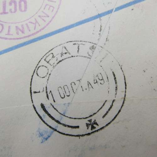 Registered first day cover from Lobatsi Bechuanaland to Jenkintown Penna U.S.A 10 October 1949