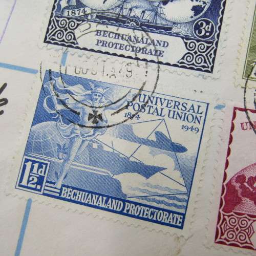 Registered first day cover from Lobatsi Bechuanaland to Jenkintown Penna U.S.A 10 October 1949