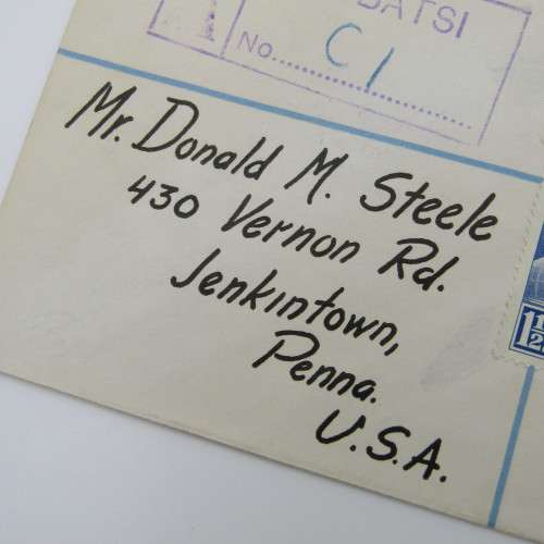 Registered first day cover from Lobatsi Bechuanaland to Jenkintown Penna U.S.A 10 October 1949