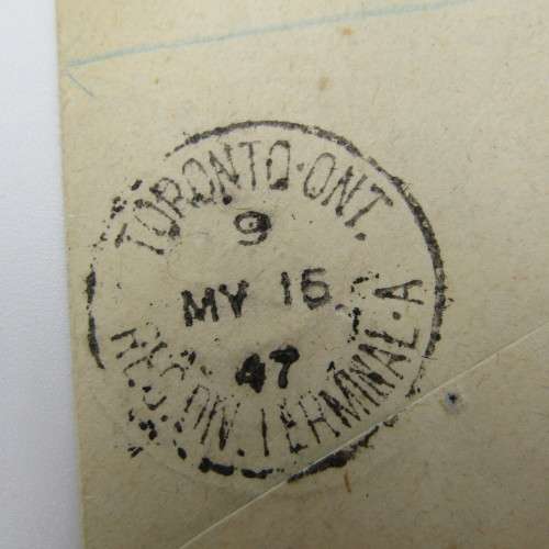 Registered postal cover from Lobatsi Bechuanaland to Ontario Canada 17 April 1947