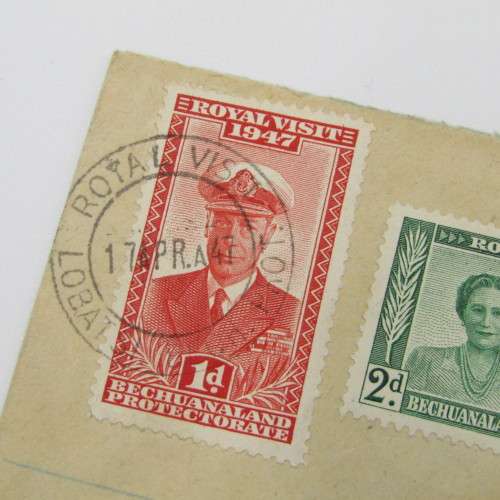 Registered postal cover from Lobatsi Bechuanaland to Ontario Canada 17 April 1947
