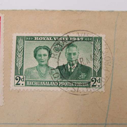 Registered postal cover from Lobatsi Bechuanaland to Ontario Canada 17 April 1947