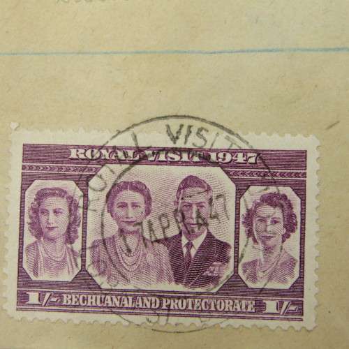 Registered postal cover from Lobatsi Bechuanaland to Ontario Canada 17 April 1947