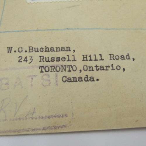 Registered postal cover from Lobatsi Bechuanaland to Ontario Canada 17 April 1947