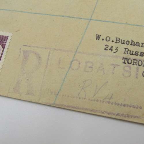 Registered postal cover from Lobatsi Bechuanaland to Ontario Canada 17 April 1947