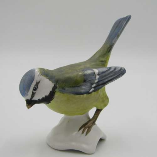 Beautiful blue titmouse bird figurine made by W.Goebel