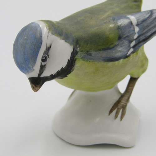 Beautiful blue titmouse bird figurine made by W.Goebel