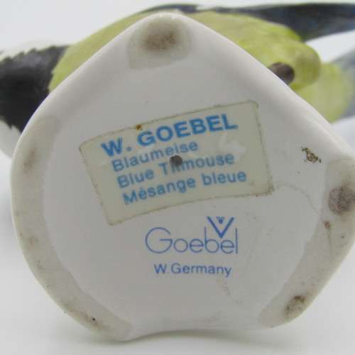 Beautiful blue titmouse bird figurine made by W.Goebel