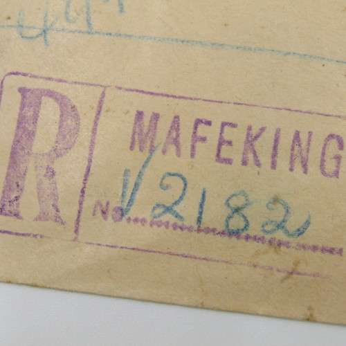 On His Majesty Service registered postal cover from Mafeking Bechuanaland to Kenilworth South Africa