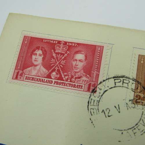 Registered first day cover from Mafeking Bechuanaland to London Great Britain 12 May 1937
